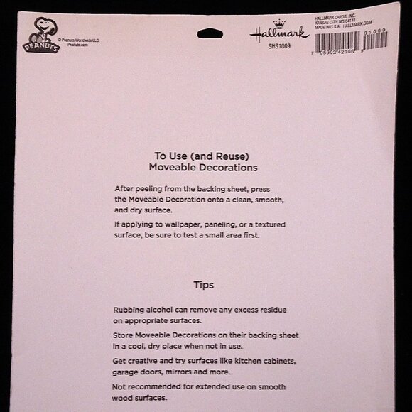 2012 Hallmark Peanuts Great Pumpkin Restick Window Stickers Woodstock Snoopy Boo - Picture 3 of 6